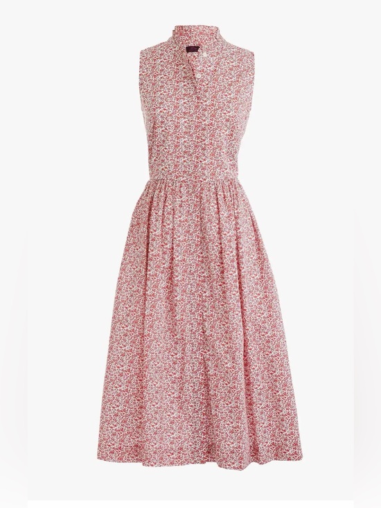 J. Crew Dresses & Skirts - J Crew Liberty Floral Sleeveless Ruffleneck Pleated Midi Dress in Chamomile